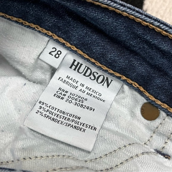 HUDSON Bacara Crop Straight Cuffed Denim Jeans Med Wash Size 28 - Picture 9 of 9